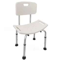 Kibath Siège à dossier carré, finition BLANC mat, en ABS* Siège De Douche