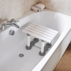 Aidapt Siège de bain en plastique Medina - Hauteur 30 cm - Blanc VR129* Siège De Douche