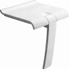 Pellet Siège de douche ARSIS escamotable avec béquille automatique - Assise blanche et piètement époxy blanc