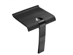 Pellet Siège de douche ARSIS escamotable avec béquille automatique - Assise blanche et piètement époxy blanc