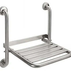 Sanindusa Siège de douche mural pliant rabattable tout inox charge 120kg NewWccare* Siège De Douche