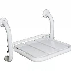Sanindusa Siège de douche mural pliant rabattable blanc charge 120kg NewWccare* Siège De Douche