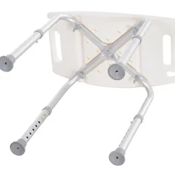 Homcom Siège de douche réglable en hauteur tabouret de douche ergonomique pieds antidérapants charge max. 136 Kg alu HDPE blanc