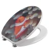Kiamami Valentina Siège De Toilette En Mdf Avec Surface Décorée Par Une Représentation 3D D'un Aquarium