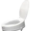 Aidapt Siège de toilette surélevé en plastique avec couvercle Senator blanc - Hauteur 10 cm