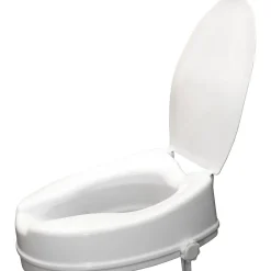 Aidapt Siège de toilette surélevé en plastique avec couvercle Senator blanc - Hauteur 10 cm* Wc Pmr