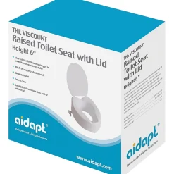 Aidapt Siège de toilette surélevé en plastique avec couvercle Senator blanc - Hauteur 16 cm* Wc Pmr