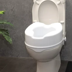 Aidapt Siège de toilette surélevé en plastique sans couvercle blanc Senator - hauteur 16 cm