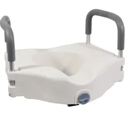 Aidapt Siège de toilette surélevé en plastique blanc Senator avec bras - hauteur 16 cm* Wc Pmr