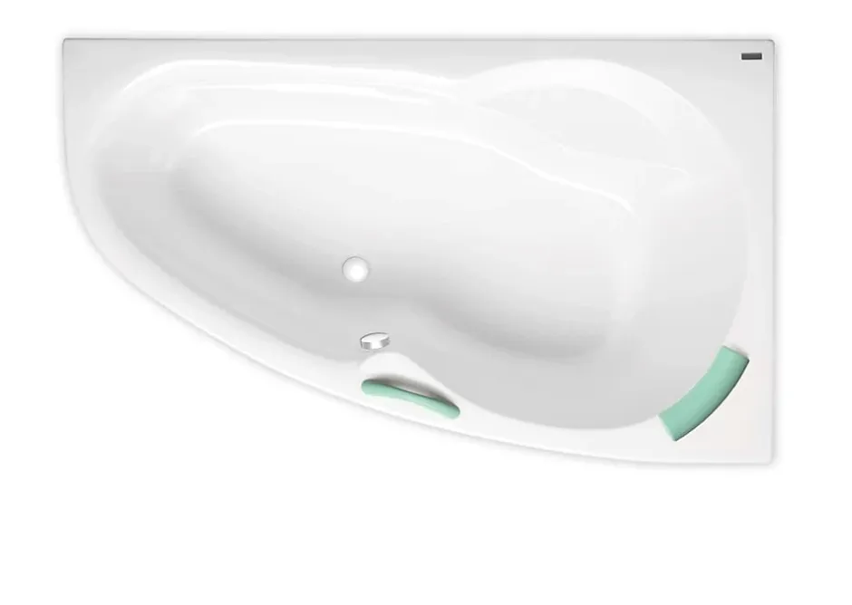 Siko 160 x 95 cm Luiza baignoire d'angle orientation droite en acrylique, sans pieds, blanc (LU1600P)