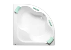 Siko 140 x 140 cm Samanta Plus baignoire d'angle en acrylique, sans pieds, blanc (SM1400PLUS)* Baignoire D'Angle