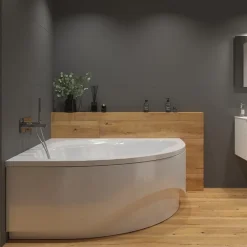 Siko 150 x 150 cm Synthia Plus baignoire d'angle avec pieds, Acrylique, Gauche et Droite, Blanc (SY1500PLUS-SET)