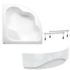 Siko 150 x 150 cm Synthia Plus baignoire d'angle + tablier + pieds, Acrylique, Gauche et Droite, Blanc (SY1500PLUS-SET1)