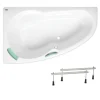 Siko Laguna Fortuna baignoire d'angle avec pieds, 160 x 100 cm, acrylique, gauche, blanc (FO1600LPLUS-SET )* Baignoire Îlot