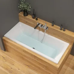 Siko 170x70 cm Cube Way Plus baignoire rectangulaire en acrylique, gauche et droite, sans pieds, blanc (CUB1700PLUS)
