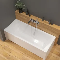 Siko 170x70 cm Cube Way Plus baignoire rectangulaire en acrylique, gauche et droite, sans pieds, blanc (CUB1700PLUS)