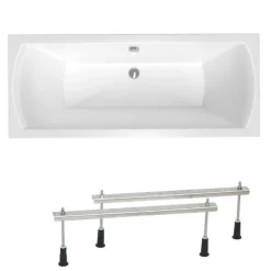 Siko 160x70 cm Cube Way Plus baignoire rectangulaire avec pieds, Acrylique, Gauche et Droite, Blanc (CUB1600PLUS-SET)* Baignoire Droite