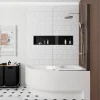 Siko 160x100 cm Fortuna Plus baignoire d'angle en acrylique, droite + tablier + pare-baignoire + pieds, blanc (FO1600PPLUS-SETP1)