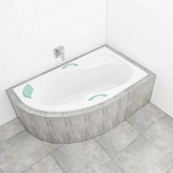 Siko 170x100 cm Fortuna Plus baignoire asymétrique en acrylique, droite, sans pieds, blanc (FO1700PPLUS)