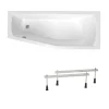 Siko 160x70 cm Laguna Aneta baignoire bain/douche asymétrique avec pieds, acrylique, droite, blanc (AN1600PPLUS-SET)* Baignoire Asymétrique