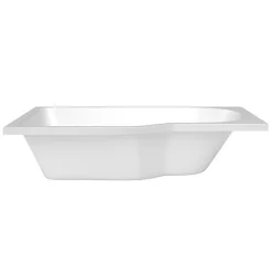 Siko 160x80 cm Laguna Beata Plus baignoire bain/douche asymétrique avec pieds, acrylique, gauche, blanc (BE1600LPLUS-SET)* Baignoire Asymétrique