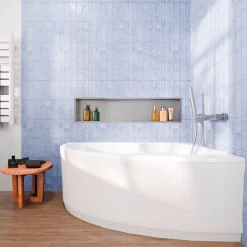 Siko 140x95 cm Laguna Luiza baignoire d'angle gain de place en acrylique, droite + tablier 140 cm + pieds, blanc (LU1400P-SET1)