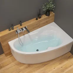 Siko 150x95 cm Laguna Luiza baignoire asymétrique avec pieds, acrylique, droite, blanc (LU1500P-SET)* Baignoire Asymétrique