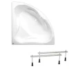 Siko 150x150 cm Royale baignoire d'angle avec pieds, Acrylique, Gauche et Droite, Blanc (RO1500NEW-SET)* Baignoire D'Angle