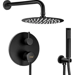 Silla Global Silla Élégant Colonne de Douche en Laiton Encastrée, Ensemble de Douche Mécanique, Noir mat* Colonne De Douche Encastrable