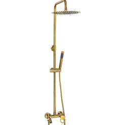 Silla Global Silla Élégant Colonne de Douche retro avec Mitigeur Réglable en Hauteur Système de Douche, Doré* Colonne De Douche Mécanique