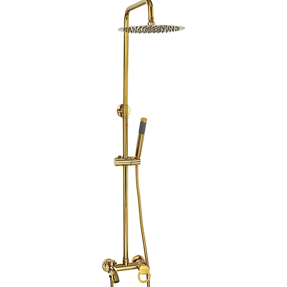Silla Global Silla Élégant Colonne de Douche retro avec Mitigeur Réglable en Hauteur Système de Douche, Doré* Colonne De Douche Mécanique