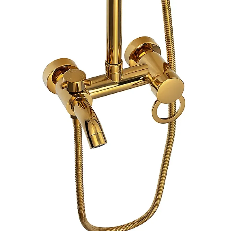 Silla Global Silla Élégant Colonne de Douche retro avec Mitigeur Réglable en Hauteur Système de Douche, Doré* Colonne De Douche Mécanique