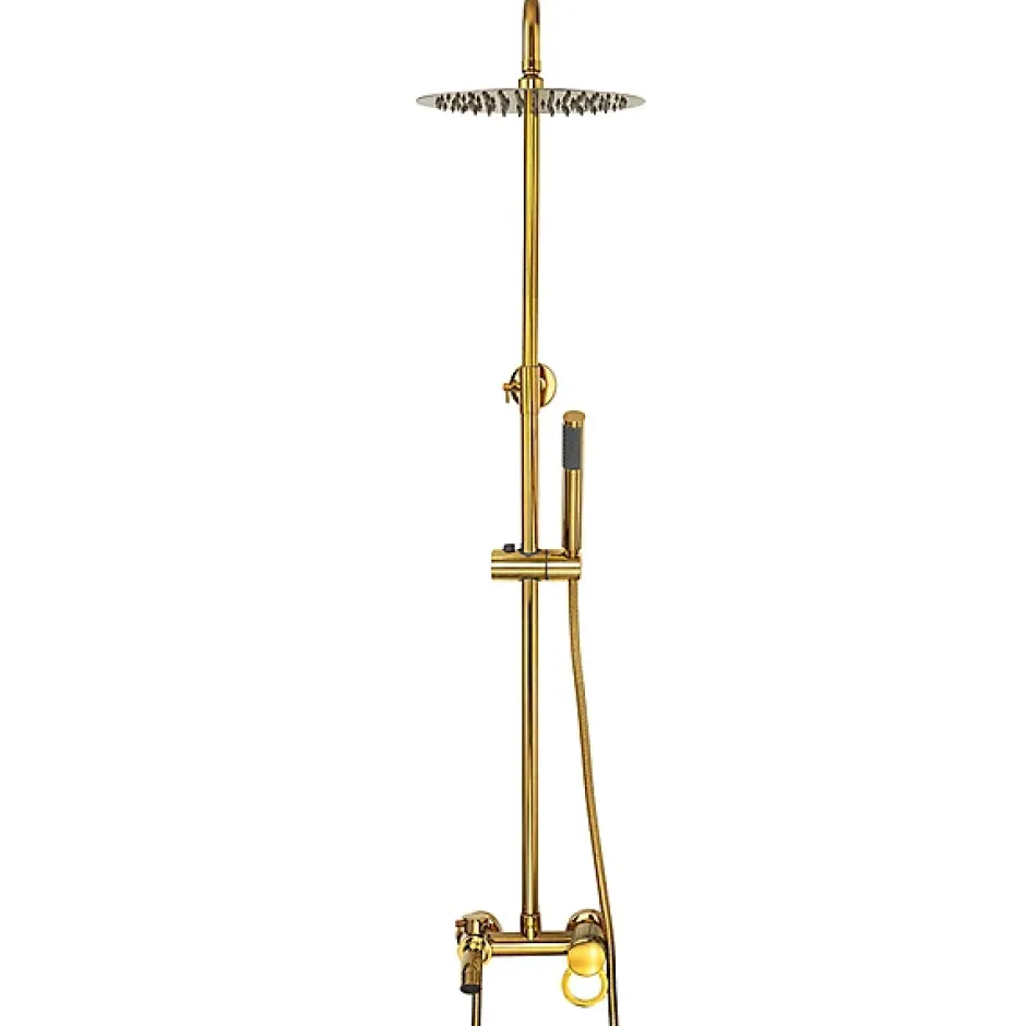 Silla Global Silla Élégant Colonne de Douche retro avec Mitigeur Réglable en Hauteur Système de Douche, Doré* Colonne De Douche Mécanique