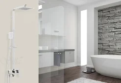 Silla Global Silla Élégant Colonne de Douche avec Mitigeur Réglable en Hauteur Système de Douche, Chrome