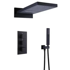 Silla Global Silla Élégant Colonne de Douche Thermostatique en Laiton Encastrée, Ensemble de Douche Mécanique, Noir* Colonne De Douche Encastrable