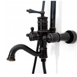 Silla Global Silla Élégant Colonne de Douche retro avec Mitigeur Réglable en Hauteur Système de Douche, Noir* Colonne De Douche Mécanique
