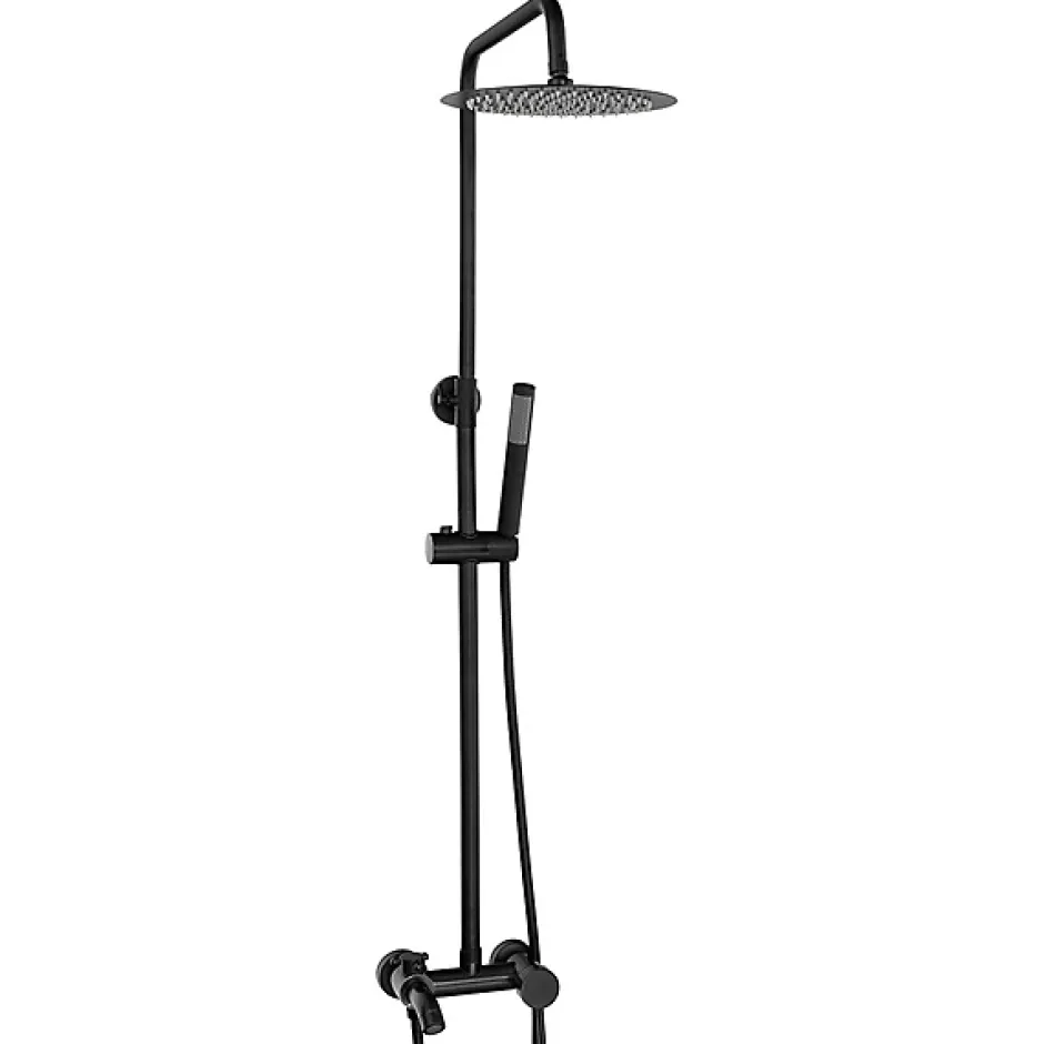 Silla Global Silla Élégant Colonne de Douche retro avec Mitigeur Réglable en Hauteur Système de Douche, Noir