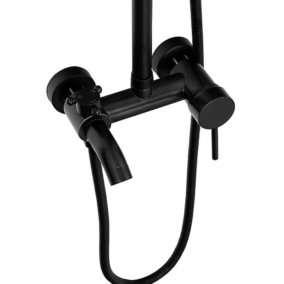 Silla Global Silla Élégant Colonne de Douche retro avec Mitigeur Réglable en Hauteur Système de Douche, Noir