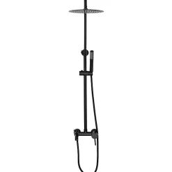 Silla Global Silla Élégant Colonne de Douche retro avec Mitigeur Réglable en Hauteur Système de Douche, Noir
