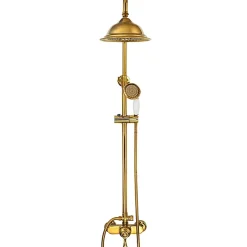 Silla Global Silla Élégant Colonne de Douche retro avec Mitigeur Réglable en Hauteur Système de Douche, Doré