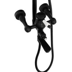 Silla Global Silla Élégant Colonne de Douche retro avec Mitigeur Réglable en Hauteur Système de Douche, Noir