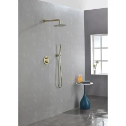 Silla Global Silla Élégant Colonne de Douche en Laiton Encastrée, Ensemble de Douche Mécanique, Doré