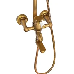 Silla Global Silla Élégant Colonne de Douche retro avec Mitigeur Réglable en Hauteur Système de Douche, Vintage Doré* Colonne De Douche Mécanique