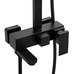 Silla Global Silla Élégant Colonne de Douche avec Mitigeur Réglable en Hauteur Système de Douche, Noir mat* Colonne De Douche Mécanique