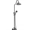 Silla Global Silla Élégant Colonne de Douche retro avec Mitigeur Réglable en Hauteur Système de Douche, Noir