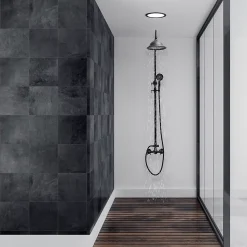 Silla Global Silla Élégant Colonne de Douche retro avec Mitigeur Réglable en Hauteur Système de Douche, Noir