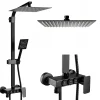 Silla Global Silla Élégant Colonne de Douche avec Mitigeur Réglable en Hauteur Système de Douche, Noir* Colonne De Douche Mécanique