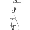 Silla Global Silla Élégant Colonne de Douche avec Mitigeur Réglable en Hauteur Système de Douche, Gris