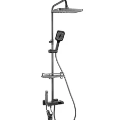 Silla Global Silla Élégant Colonne de Douche avec Mitigeur Réglable en Hauteur Système de Douche, Gris