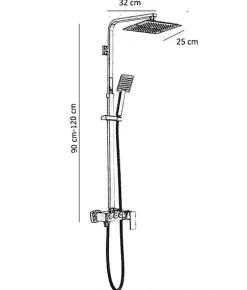 Silla Global Silla Élégant Colonne de Douche avec Mitigeur Réglable en Hauteur Système de Douche, Chrome